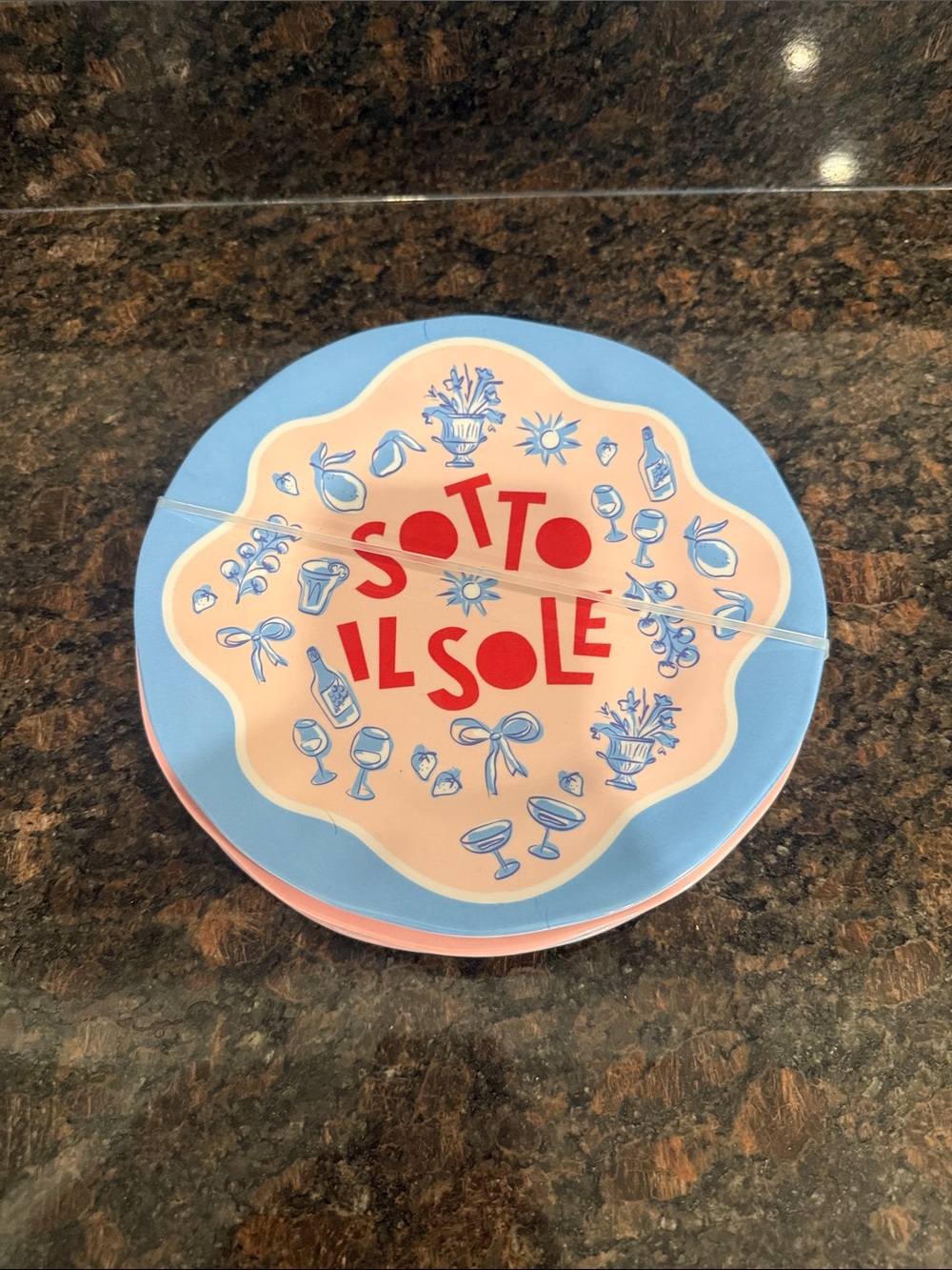 SOTTO IL SOLE Decorative Round Tin — Pink & Blue